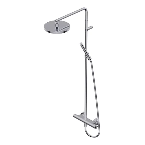 Ritmonio Shower column sets Душевая стойка, с термостатическим смесителем  верхним душем из латуни D-200мм, ручным душем D-24мм, цвет: Brushed