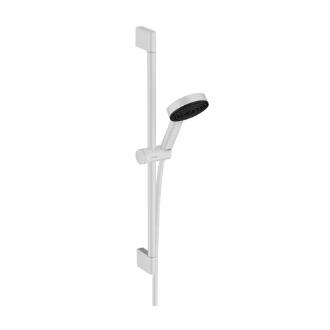 HANSGROHE PULSIFY Душевой набор с штангой 650 мм., ручным душем Ø105 мм. 3jet Relaxation и шлангом 1600 мм., цвет белый матовый