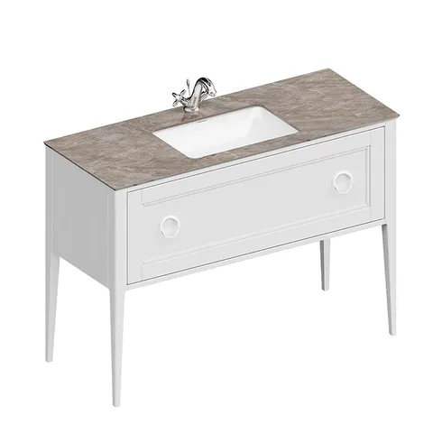 Kerama Marazzi Тумба PLAZA Classic NEO напольная 1 ящик 120, белая матовая  (Цена по Распродаже)