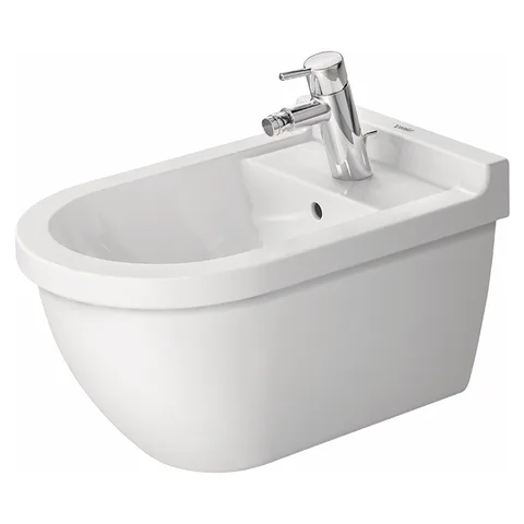 Duravit  Starck 3 Биде подвесное 540х360 мм, с 1 отв под смеситель,с Durafix, (без инсталл крепление 006500), цвет белый (Спец.цена из наличия)