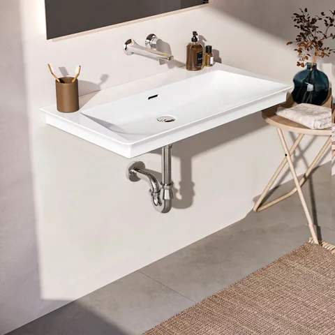 Ideal Standard La Dolce Vita Раковина 860х470хh125 мм, подвесная/накладная, без отв, с переливом, без крепежа, цвет: белый глянец