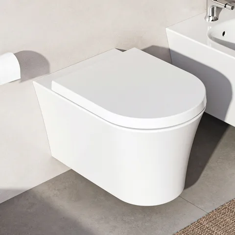 Ideal Standard La Dolce Vita Унитаз подвесной 545х360 мм безободковый RimLS+ с покрытием Ideal Plus, со скрытым крепежом , цвет: белый глянец