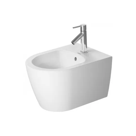 Duravit ME by Starck Биде подвесное "компакт" с перел., с 1 отв. под смес., вкл. крепление Durafix, 370x480мм, Цвет: Белый