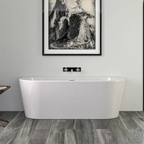 KNIEF Wall Corner Ванна пристенная 165x75*58xсм, с щелевым переливом, сливной клапан хром, ванна цвет белый глянцевый