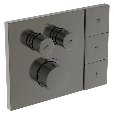 Ideal Standard Ceratherm Navigo Solos Смеситель для душа, встраиваемый, термостатический, без комплектом EASY-BOX A1000NU, цвет: PVD Magnetic Grey