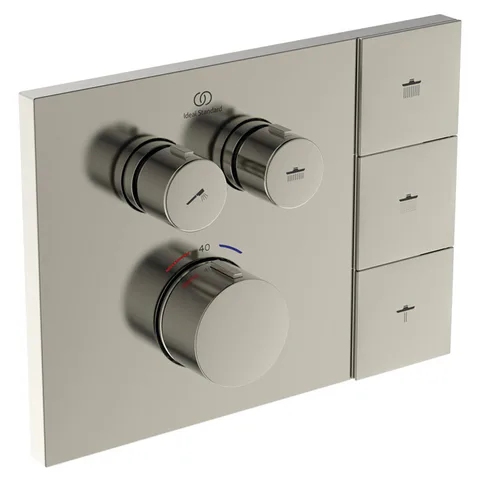 Ideal Standard Ceratherm Navigo Solos Смеситель для душа, встраиваемый, термостатический, без комплектом EASY-BOX A1000NU, цвет: PVD Silver Storm