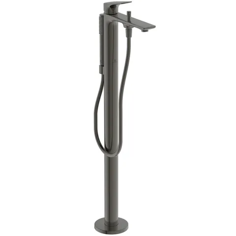 Ideal Standard La Dolce Vita Смеситель для ванны напольный, ручной душ Stick, шланг Idealflex 125см, без A6133NU, цвет: PVD Magnetic Grey