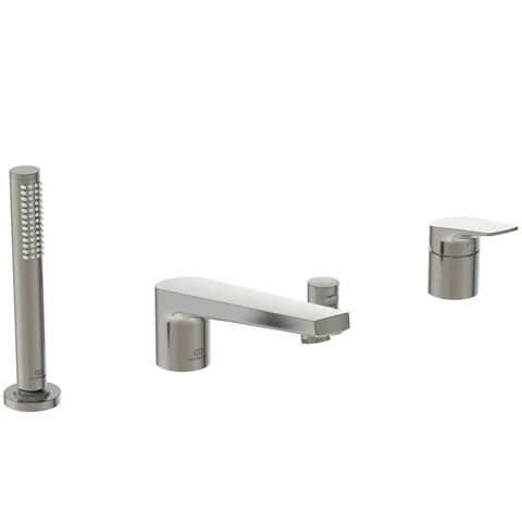 Ideal Standard La Dolce Vita Смеситель для ванны, на 4 отв, с ручным душем, цвет: PVD Silver Storm