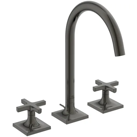 Ideal Standard Joy Neo Смеситель для раковины, на 3 отв, с донным клапаном, цвет: PVD Magnetic Grey