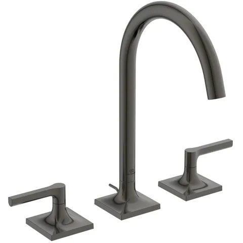 Ideal Standard Joy Neo Смеситель для раковины, на 3 отв, с донным клапаном, цвет: PVD Magnetic Grey