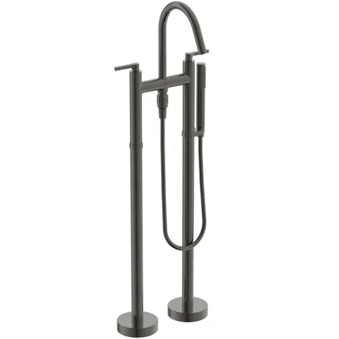Ideal Standard Joy Neo Смеситель для ванны, напольный, с душевым набором, шлангом IDEALFLEX® 125см, цвет: PVD Magnetic Grey