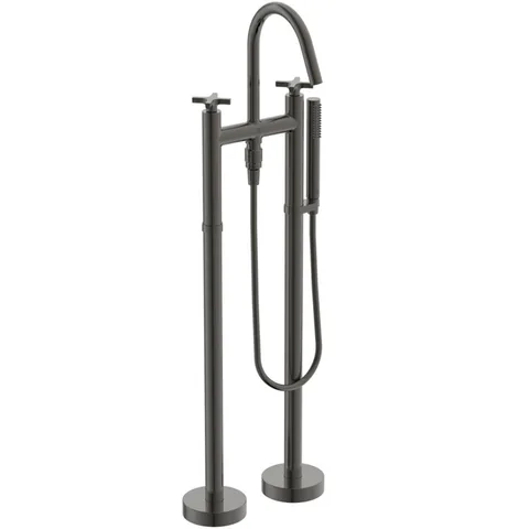 Ideal Standard Joy Neo Смеситель для ванны, напольный, с душевым набором, шлангом IDEALFLEX® 125см, цвет: PVD Magnetic Grey
