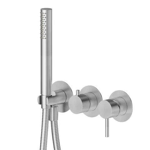 Newform X-Steel 316 Наружная часть для встраимаевого смесителя, с ручным душем на 3 отв , цвет: нержавеющая сталь