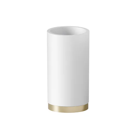 Newform  Стакан, цвет белый/PVD Brushed gold