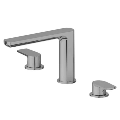 Newform Haka Смеситель для раковины на 3 отверстия без донного клапана, цвет: PVD brushed stainless steel