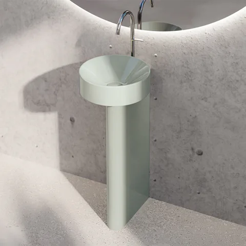 BETTE Suno Pedestal Раковина напольная  с отверстием под смеситель,  34х43,7хH86.3см,  цвет  Salvia, BetteGlasur® Plus
