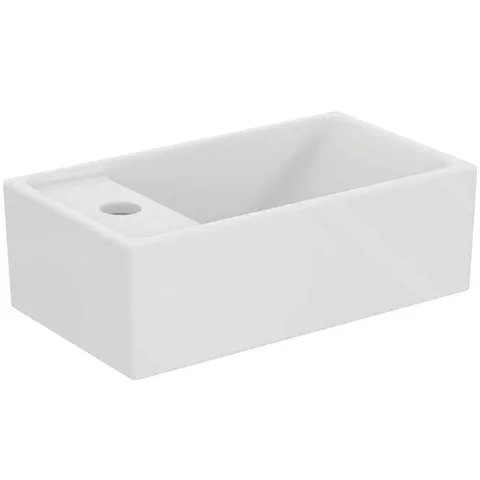 Ideal Standard i.life S Раковина 370х210xh120 мм, подвесная, с отв. под смес. слева, без перелива, без крепежа, цвет: белый глянец
