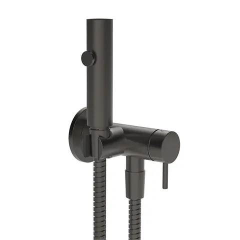 Gessi Cono GESSI ELEGANZA Гигиенический душ с наст. держ. со смесителем,с подводом воды и шлангом 1250 мм., цвет: Black Metal Br. PVD