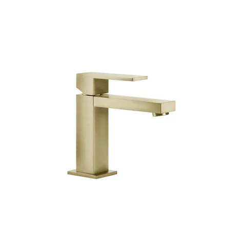 Gessi Rettangolo Смеситель для раковины на 1 отверстие, без донного клапана, цвет: Brass Br. PVD