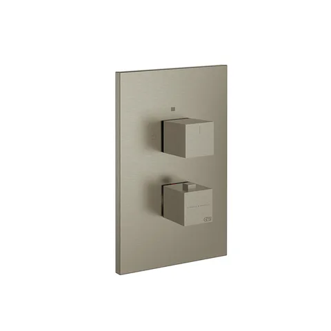 Gessi Rettangolo Встраиваемый термостат, подключение на 3/4”, с переключателем на 3 выхода(внешние части), цвет: Finox