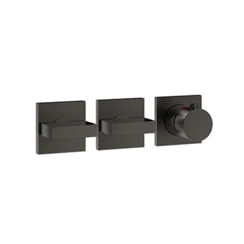 Gessi INVERSO BATH&SHOWER Смеситель встраиваемый для душа  на 2 выхода , цвет Black Metal Br. PVD(без внутр части)