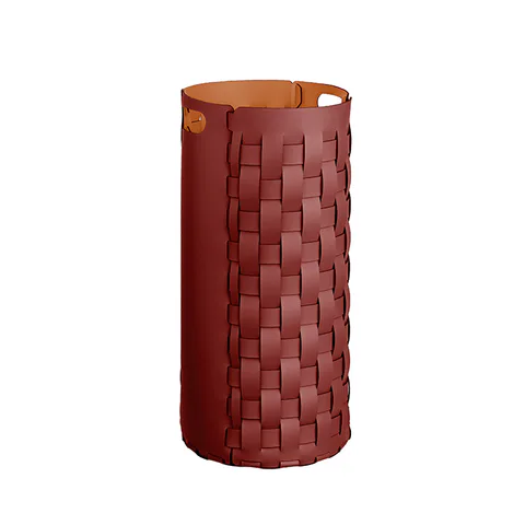 ADJ Круглая корзина для белья, D33x68 см., цвет: бордо/коньяк