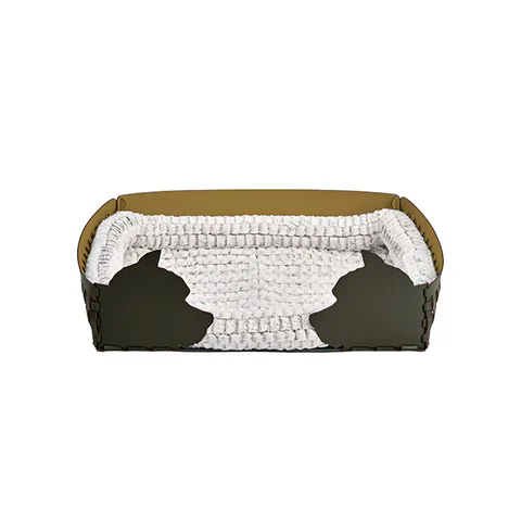 ADJ Лежанка Dog, 60x42xH15 см., цвет: оливковый/горчичный