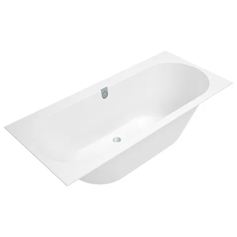 Villeroy&Boch Oberon 2.0 Ванна встраив. 1800*800*485, слив по центру, в к-те ножки и слив-пер. хром, + белая,матер.: Quaryl, цвет: альпийский белый
