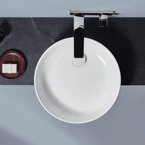 Ideal Standard Conca Раковина d450хh120 мм круглая, накладная, без перелива и отв. под смес., с крепежом, цвет: белый глянец