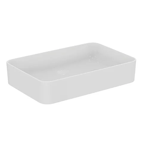 Ideal Standard Conca Раковина 600х400хh120 мм, накладная прямоугольная, без перелива и отв. под смес., с крепежом, цвет: белый глянец