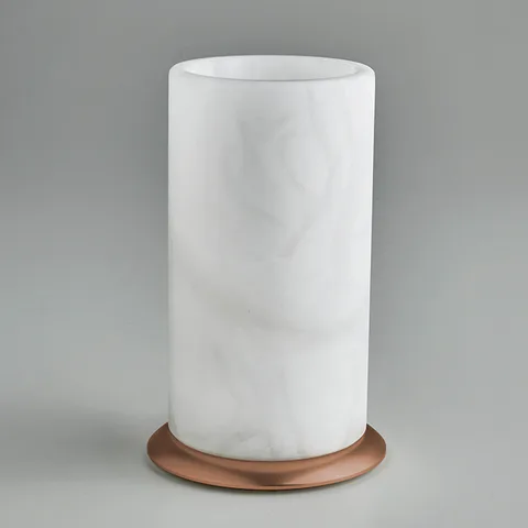3SC Baster Round Стакан настольный d8хh13 см с основанием, цвет алебастр/Warm Brushed Bronze PVD
