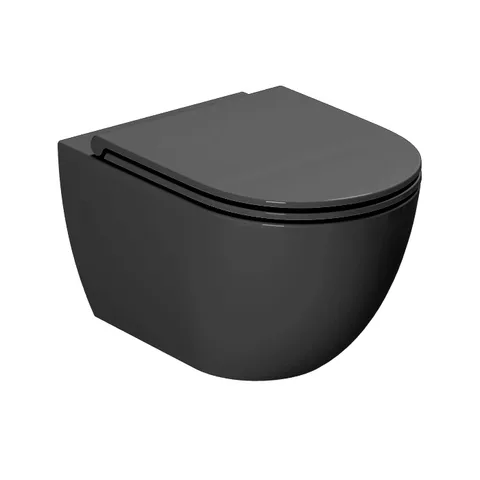 AZZURRA COMODA Унитаз подвесной 515х360х340 мм., безободковый, с комплектом крепежей, цвет Carbone (СПЕЦЦЕНА со склада!)