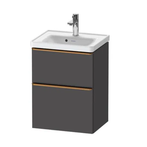 Duravit D-Neo Тумба подвесная под раковину 484 x 372 mm,  с выдвижным ящиком и выдвижным отделением, графит матовый, ручка грфит матовый (Спеццена)