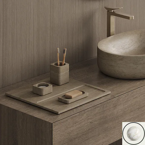 DEA DESIGN Мыльница настольная 160х80хh20 мм, цвет Calacatta Vagli