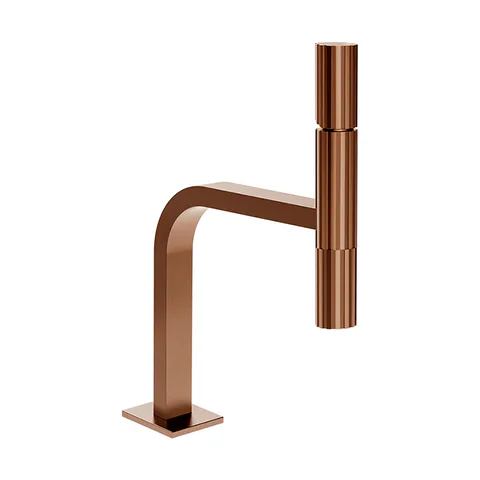 GESSI INCASTRI Смеситель для раковины  , излив 216 мм, без донного клапана, цвет: Copper Br. PVD