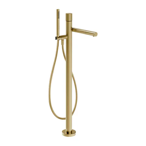 GESSI INCASTRI Смеситель напольный для ванны с ручной лейкой  , излив 247 мм,  цвет: Brass Brushed PVD (без внутр части)