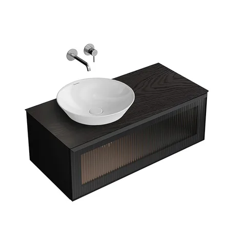 Kerama Marazzi ICONICO Столешница из керамогранита Манифик вуд 100 см, чёрный (без отв. под смеситель)