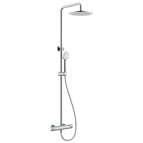 NEMO NM-9011CR Душевая колонна термостатическая с ручным (ABS) и верхним душем (25 см) и шлангом 1,5