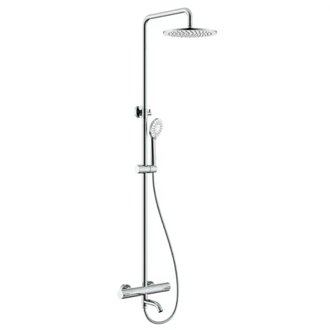 NEMO NM-9012CR Душевая колонна термостатическая, с изливом, с ручным (ABS) и верхним душем (250 мм)