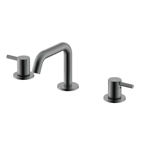 NEMO NM-2317BGM Смеситель на 3 отверстия для раковины с донным клапаном BRUSH GUN METAL