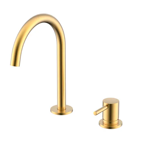 NEMO NM-2318BG Смеситель для раковины с донным клапаном BRUSH GOLD