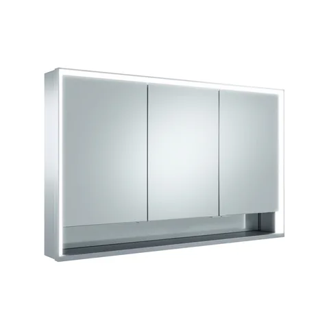 Keuco ROYAL LUMOS Зеркальный шкаф 1200x735x165мм 3-дверный-двустор. зеркало, IP 24 c плавным закр., корпус: алюминий анодированный