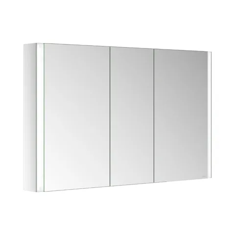 Keuco SOMARIS Зеркальный шкаф 1200x710x128мм 3-дверный двустор. зеркало, P 44 c плавным закр., корпус: алюминий серебристый цвет: