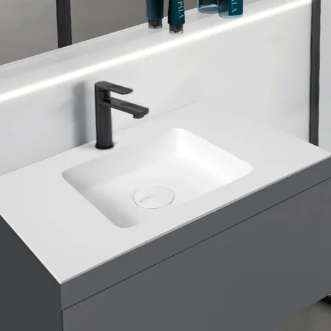 KUPALA Мебельная раковина 610х516 мм, искусственный камень, цвет: белый матовый