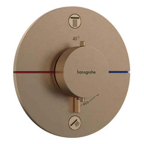 HANSGROHE ShowerSelect Comfort S Термостат для 2 потребителей, скрытый монтаж, шлифованная бронза