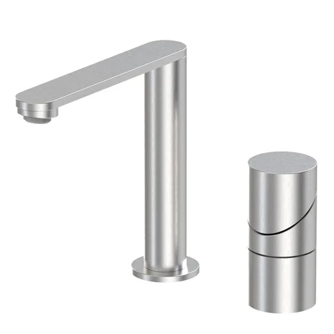 Fima Carlo Frattini SLIDE  Смеситель  для раковины на 2 отв, излив 141 мм , цвет: STAINLESS STEEL