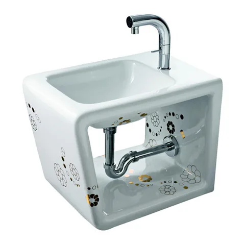 Ceramica Althea Outline биде напольное,с 1отв под смеситель,550*390*430мм декор white/ bijoux /потертости по бокам/ код 17