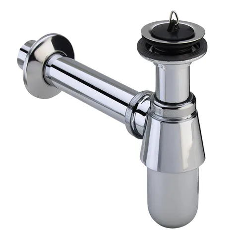Viega Сифон для раковины, бутылочный, DN 32, G 1 1/4", модель 5754,комплектация-накладка &Oslash; 50 мм, материал-латунь, цвет хром
