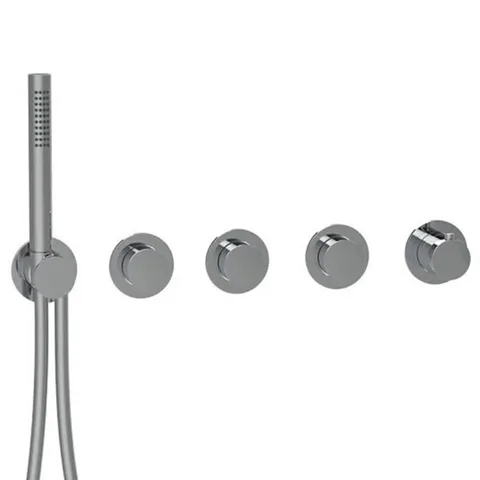 Almar Modular PUSH Внешняя часть термостатического смесителя на 3 потребителя с модулем ручного душа,  цвет хром