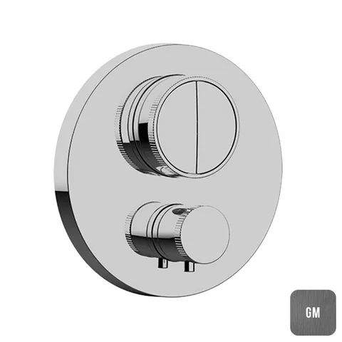 Almar PUSH ROUND CORE Внешняя часть термостата на 2 потребителя, цвет Gun Metal GM
